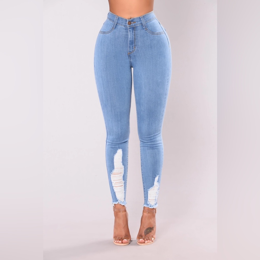 Light Blue Distressed Skinny Jeans